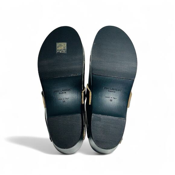 NIB Saint Laurent YSL Le Maillon EU 38 US 8 Chain Clogs Black Leather Shoes $945 - Picture 12 of 12